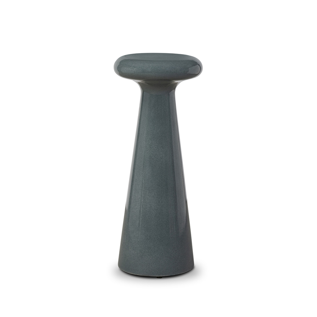 Colette End Table in smooth slate concrete