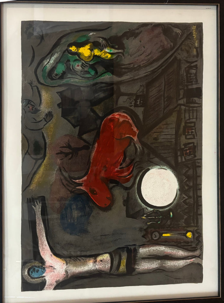 Marc Chagall biblical scene lithograph, newly framed