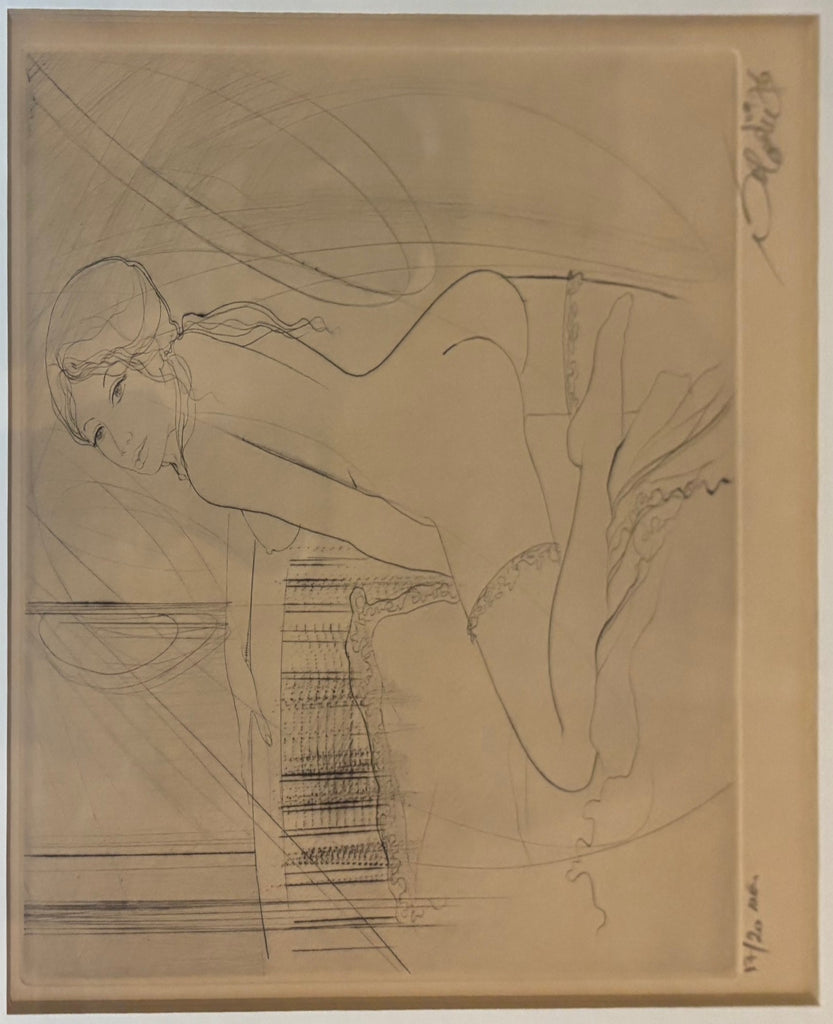 Nude study drawing, newly framed with sunbaked mat