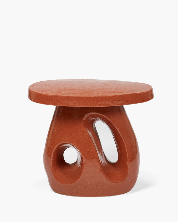 Amé Ceramic Side Table 10 — Rust